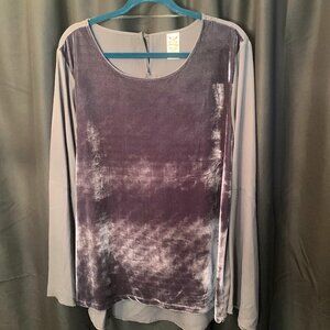 Faded Glory Velvet Bell Sleeve Blouse (NWT) SZ XXL/20